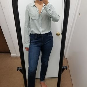 Striped Button Down Collared Shirt